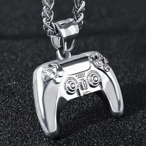 Gamer Gaming Playstation 5 PS5 Controller Necklace Silver Plated Christmas Gift?